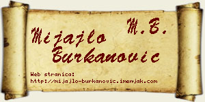Mijajlo Burkanović vizit kartica